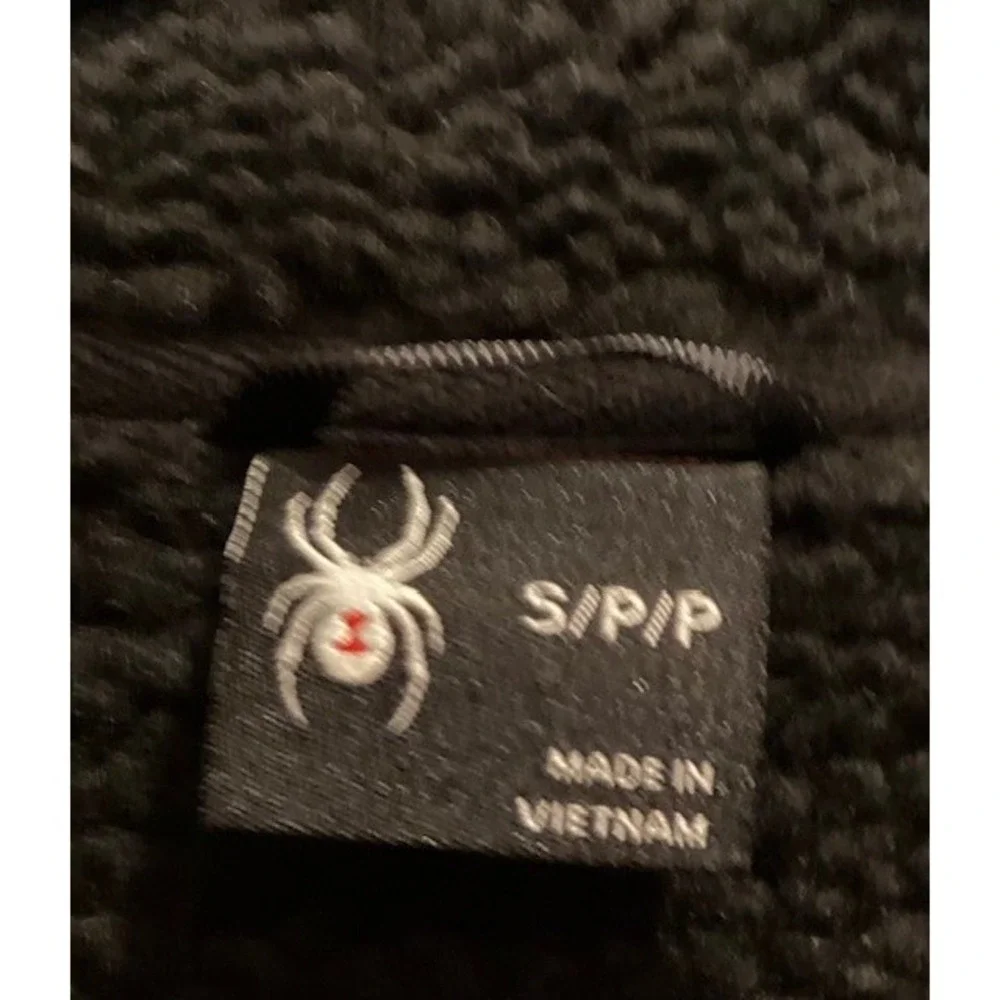 Spyder Expo Men Black Insulated Woven Full Zip Jacket Sherpa Lined‎ Size Small